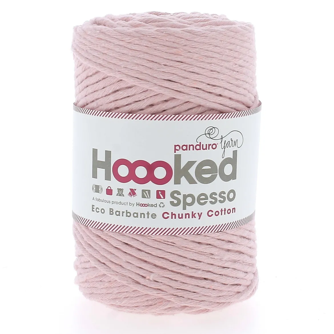 Hoooked Spesso Eco Barbante Chunky Cotton by Panduro Yarn – 500g ljusrosa, Blossom S510