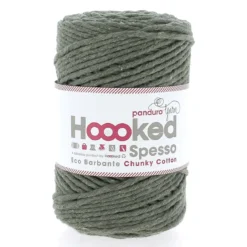 Hoooked Spesso Eco Barbante Chunky Cotton by Panduro Yarn – 500g mörkgrön, Aspen S805