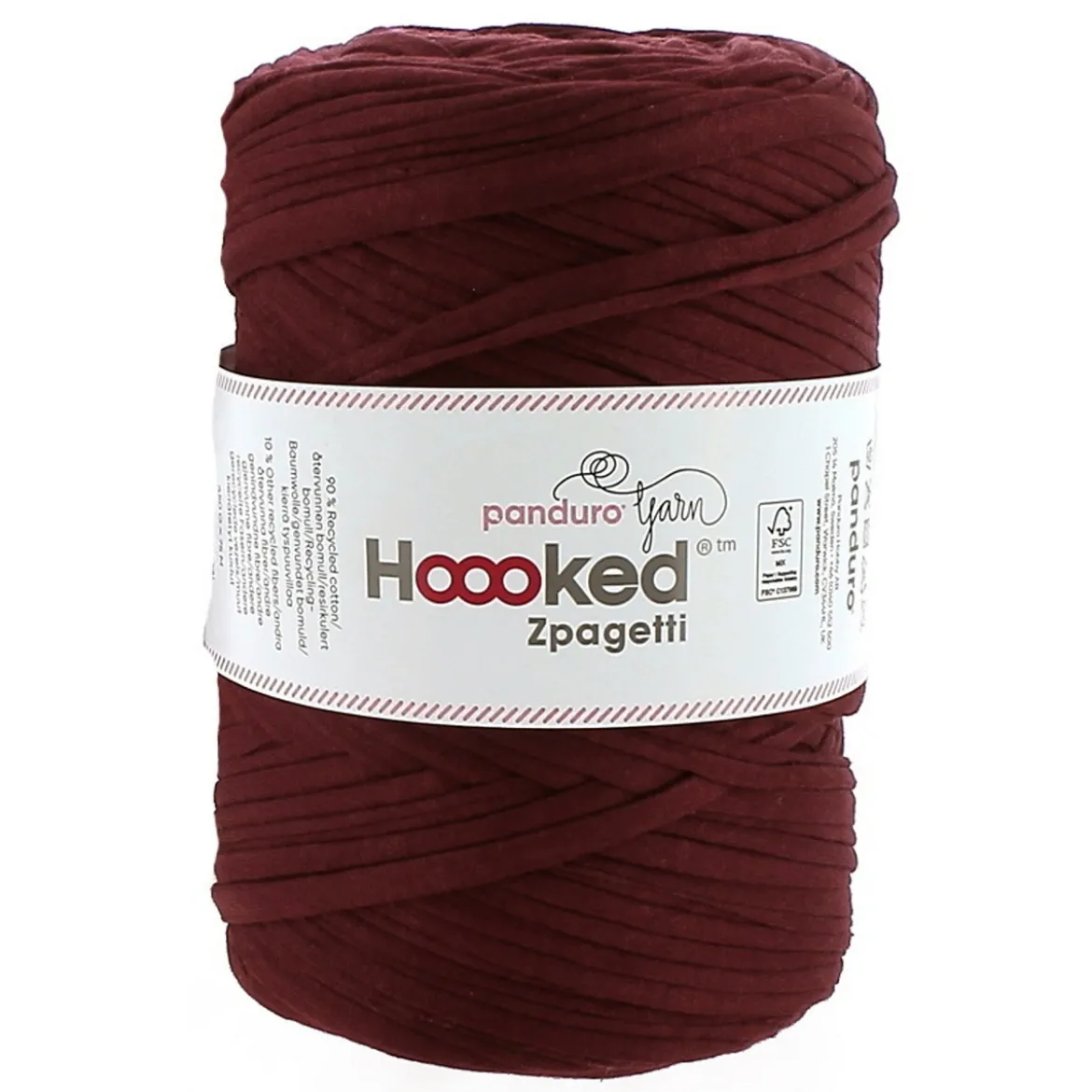 Hoooked Zpagetti Medium trikågarn 450 g brun – Bordeaux shades, pris per styck