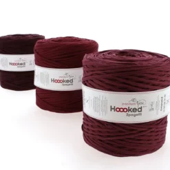 Hoooked Zpagetti Medium trikågarn 900 g vinröd – Bordeaux shades, pris per styck