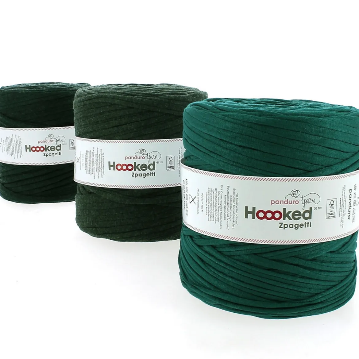 Hoooked Zpagetti Medium trikågarn 900 g mörkgrön – Dark Green shades ZP005-25, pris per styck