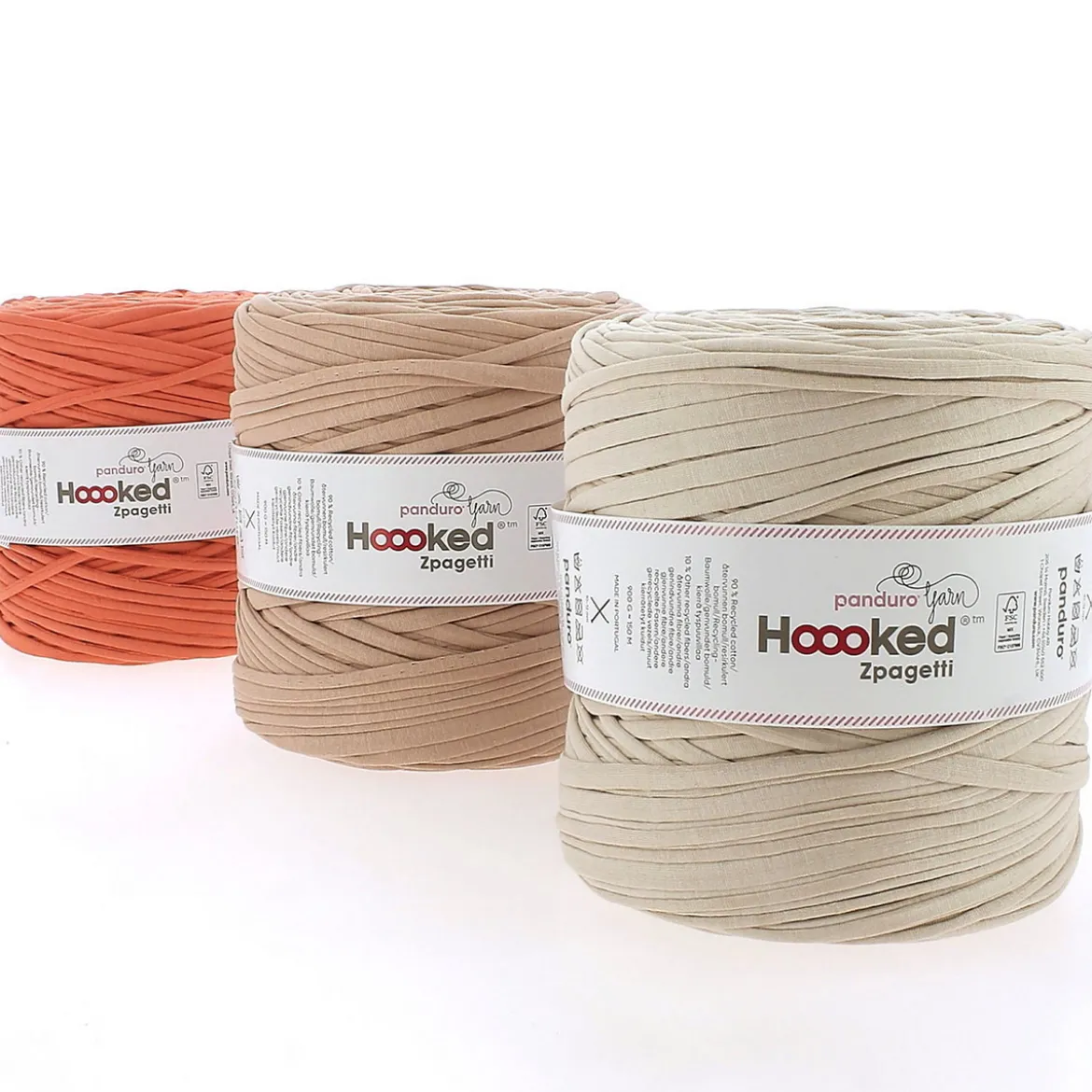 Hoooked Zpagetti Medium trikågarn 900 g aprikos – Peach shades ZP005-23, pris per styck