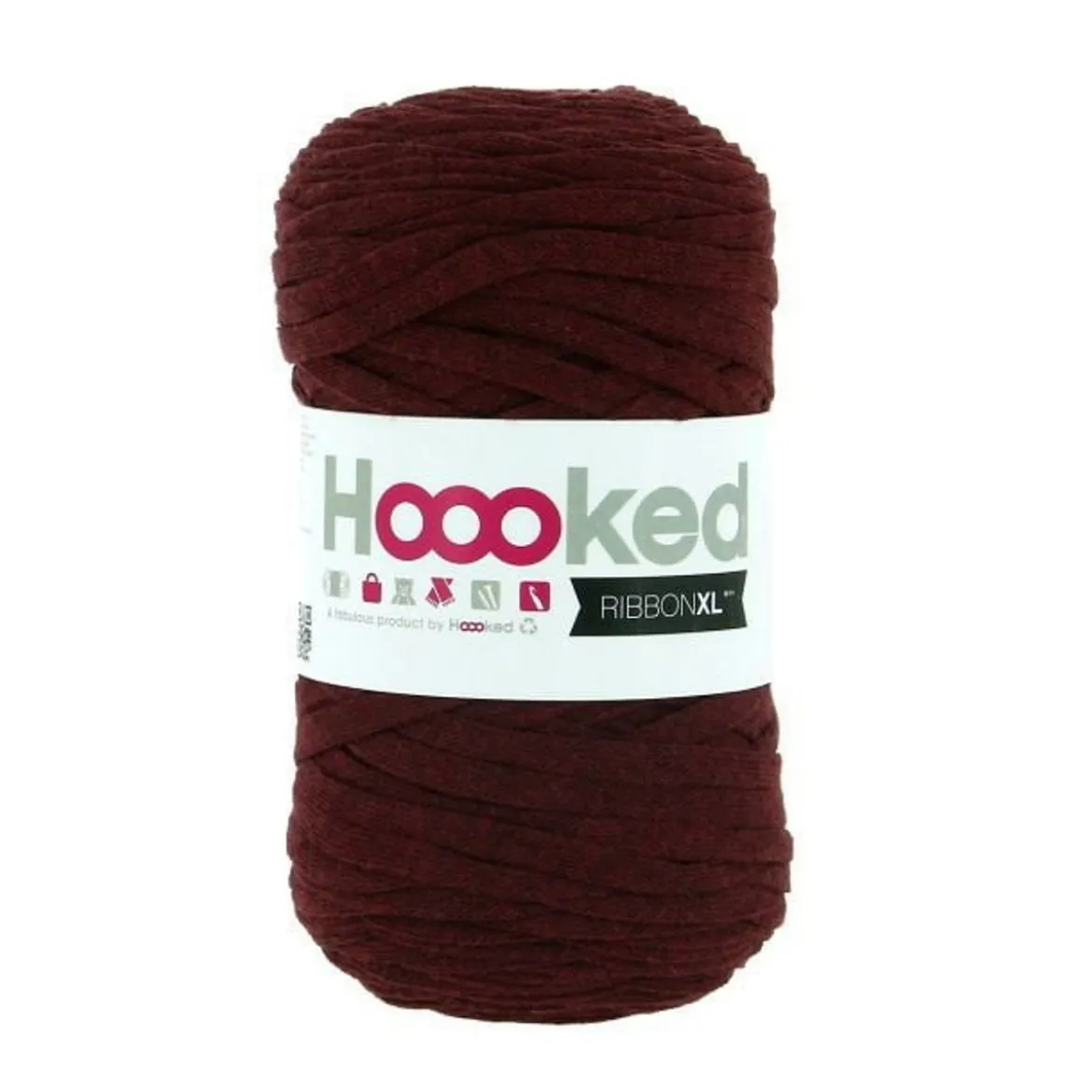 Hpoked Ribbon XL garn 250g mörk vinröd – RX54 Maroon rust