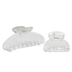Hårklämmor av transparent plast 2-pack – Längd 10,5 & 5,5 cm
