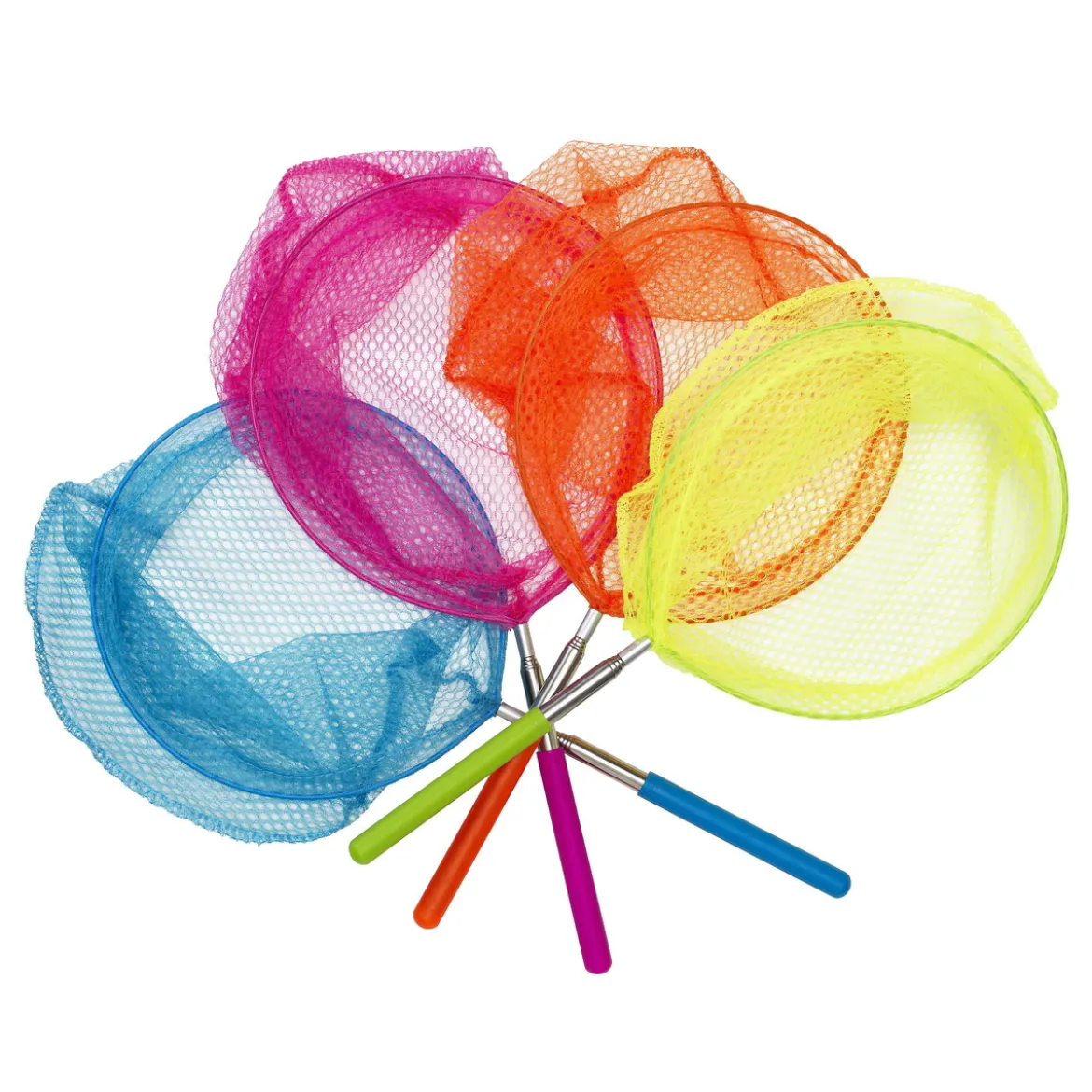 Håv med teleskopskaft, justerbar längd 36,5–75 cm. Pris per styck, säljs assorterat online