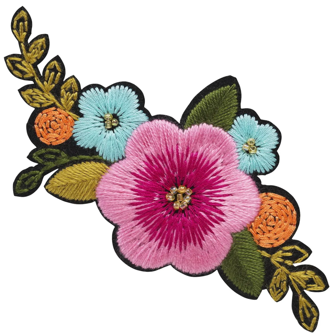 Iron-on blommor med pärlor – stor