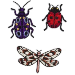 Iron-on insekter lila/röd