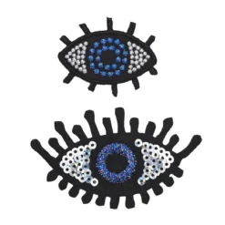 Iron-on tygmärke 2-pack ögon, 65x40 mm och 40x30 mm