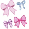 Iron-on tygmärke rosetter 4 st. Fyra ribbons i olika storlekar, den stora är 50×50 mm