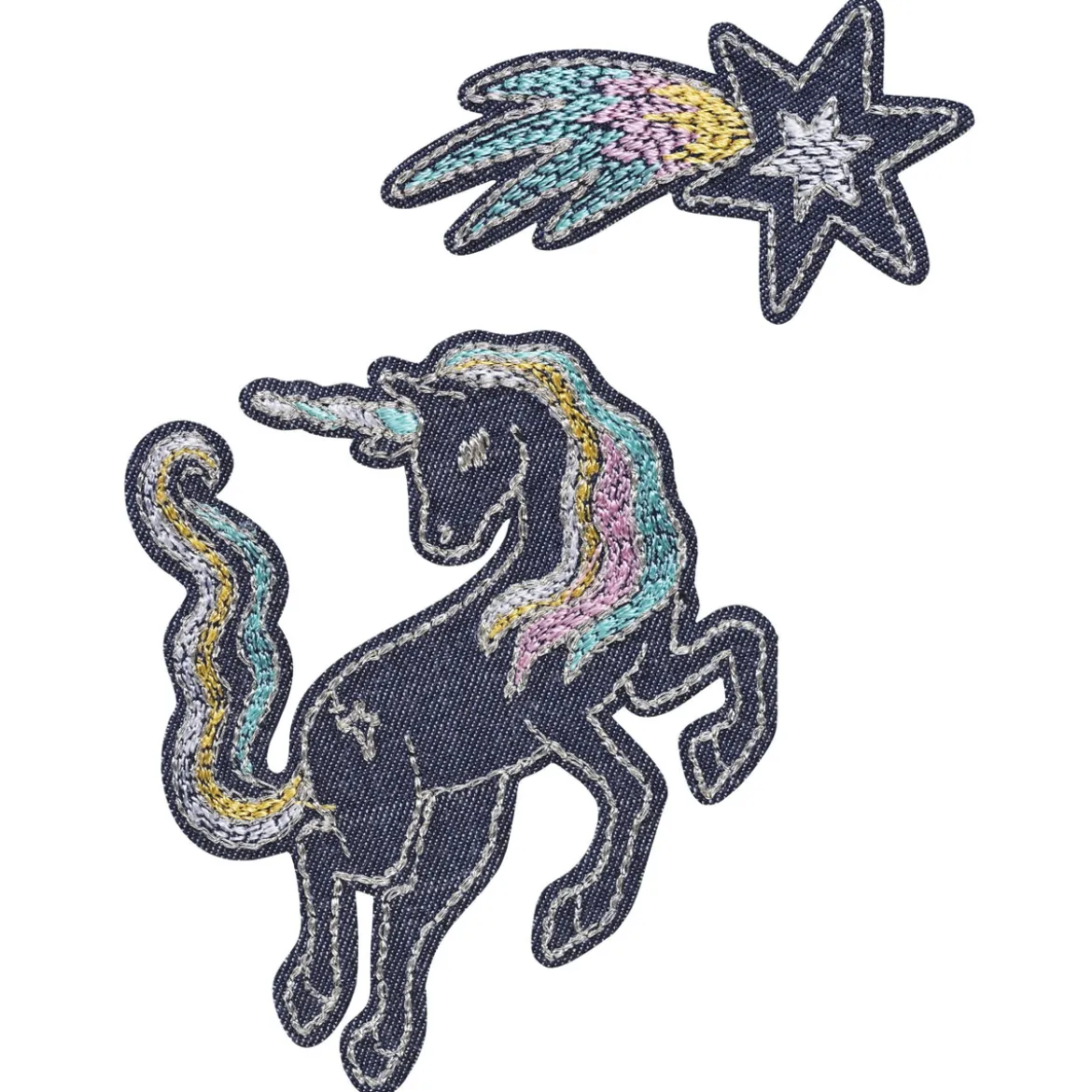 Iron-on unicorn / enhörning denim