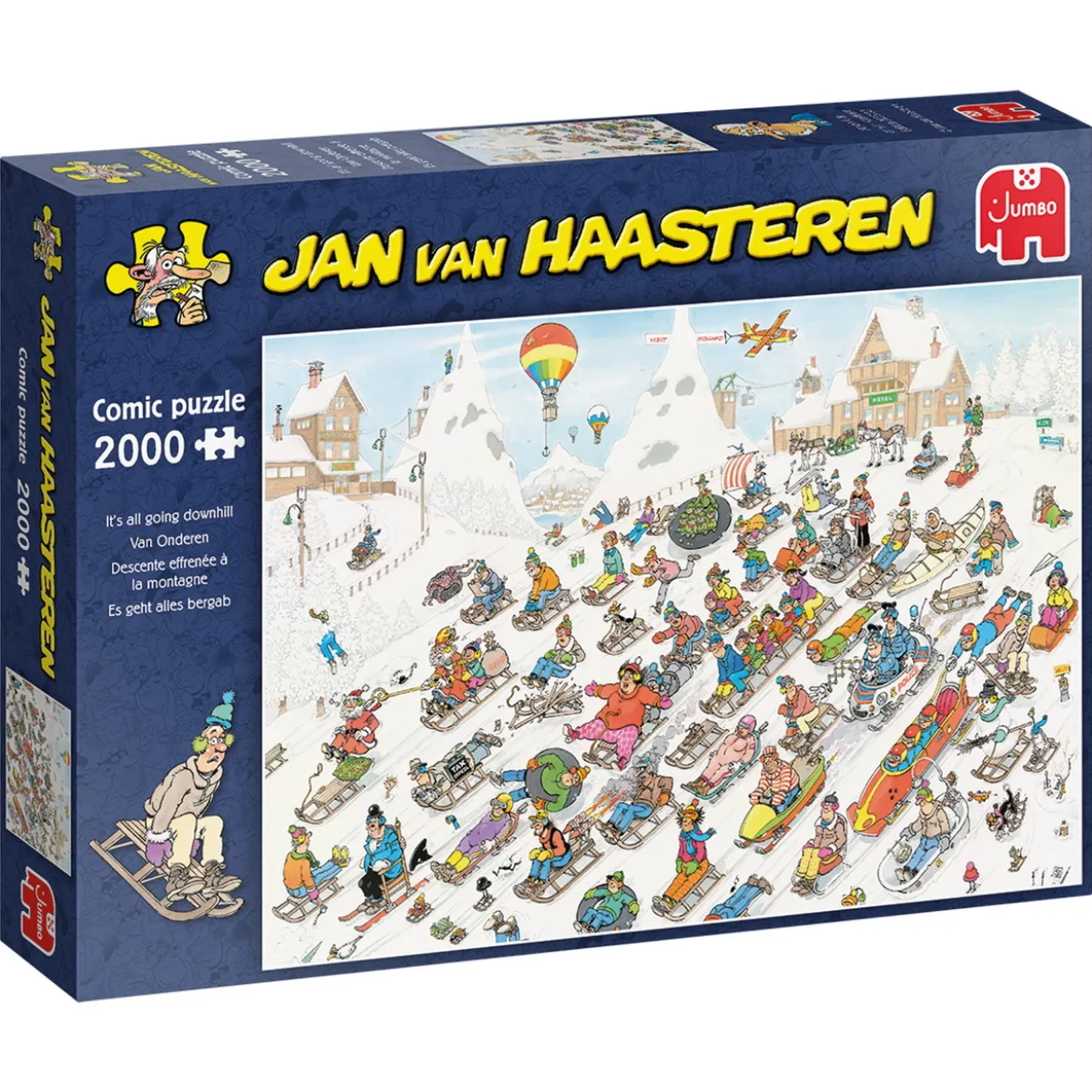 Jan van Haasteren pussel – It’s all going downhill! XL-version, 2000 bitar, 98×68 cm
