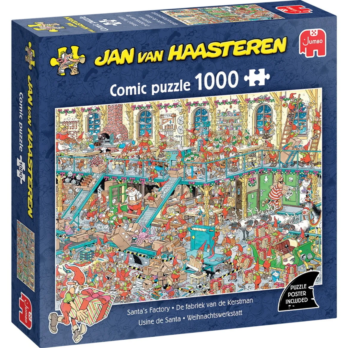 Jan van Haasteren pussel – Santa's Factory. 1000 bitar, 68×49 cm