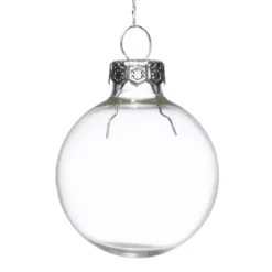 Julgranskulor av glas, små transparenta julkulor, 16 st. Ø3,5 cm