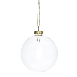 Julgranskulor, runda julkulor av glas, 4 st. Ø8 cm