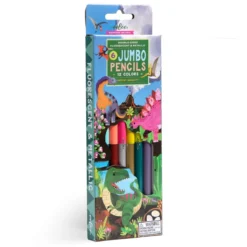 Jumbofärgpennor Dino med dubbelspets, 6 st. pennor – 12 färger!