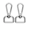 Karbinhakar karbinlås för axelrem 2-pack, silverfärgad 60×45 mm, 40 mm öppning