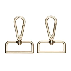 Karbinhakar karbinlås för axelrem 2-pack, guldfärgad 60×45 mm, 40 mm öppning
