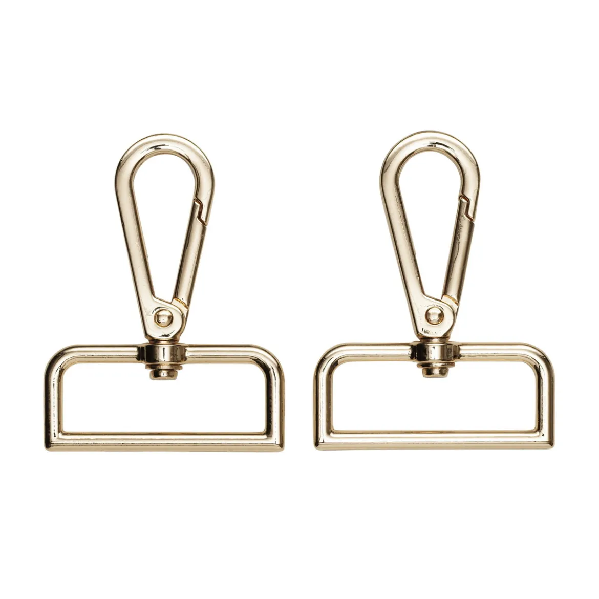Karbinhakar karbinlås för axelrem 2-pack, guldfärgad 60×45 mm, 40 mm öppning