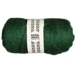 Kardad ull 50 g julgrön