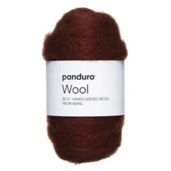 Kardad ull 50 g mörkbrun