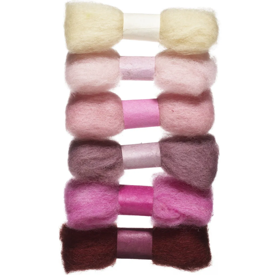 Kardad ull sats 6x2g rosa