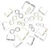 Kit med miniatyr-glasögon, 18 st. 9 stora & 9 små, silver, guld, svart.
