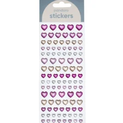Klistermärken puffy stickers 102 stora & små iriserande hjärtan som gnistrar