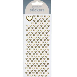 Klistermärken puffy stickers 163 glänsande guldhjärtan – 162 små och 1 stort