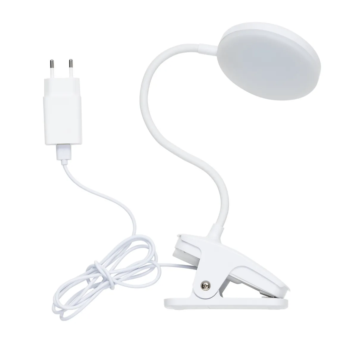 Klämlampa med LED-ljus och tre olika ljusinställningar, Ø10 cm lamphuvud