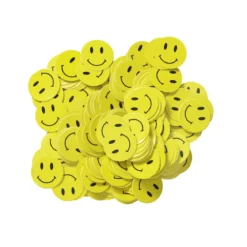 Konfetti gula smileys Ø15 mm, 15 gram, 250 g/m² papper