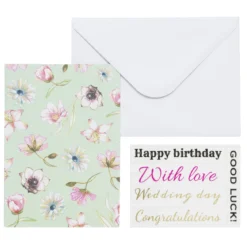 Kortkit A5 (105×148 mm) med kuvert & stickers – Blomster