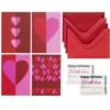 Kortkit Hjärta, alla hjärtans dag & Valentine's – 4 × A5-kort, kuvert och stickers-ark