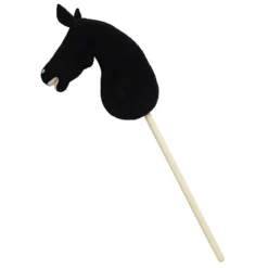 Käpphäst Friser – odekorerad häst med träpinne, längd 85 cm