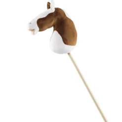 Käpphäst Quarter – odekorerad häst med träpinne, längd 85 cm