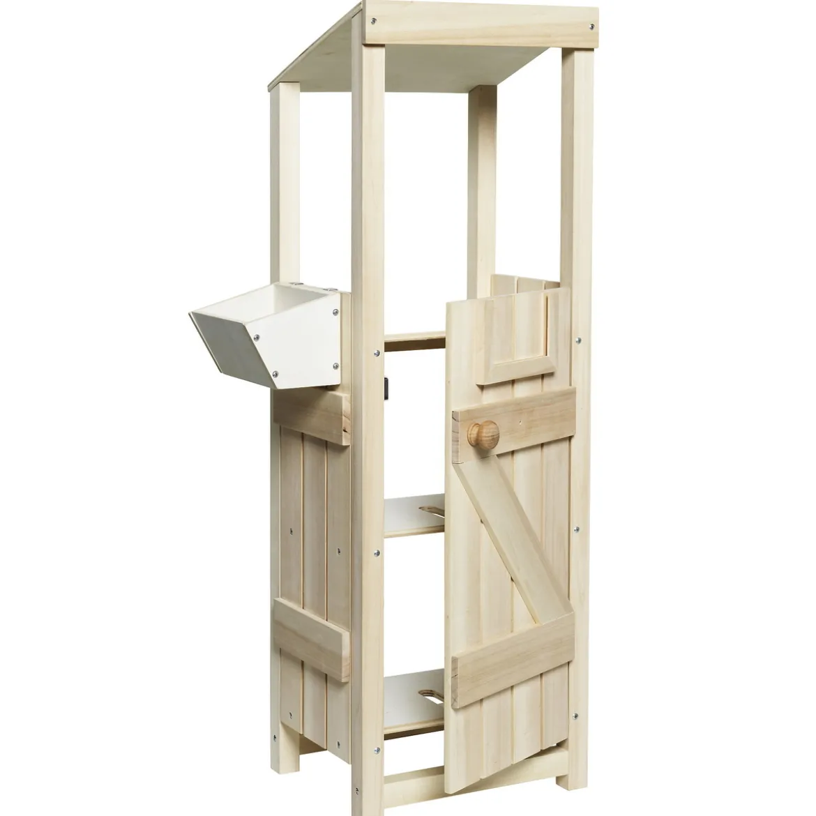 Käpphäststall av ljust FSC-märkt trä, 32×25×97 / 88 cm, levereras omonterat