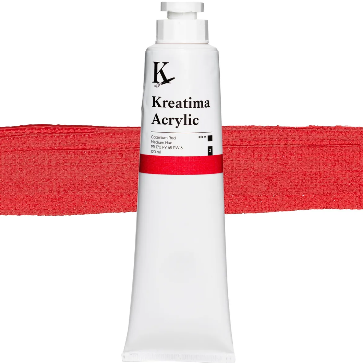 Kreatima Acrylic akrylfärg 120 ml – Cadmium Red Medium Hue PR 170 PY 65 PW 6