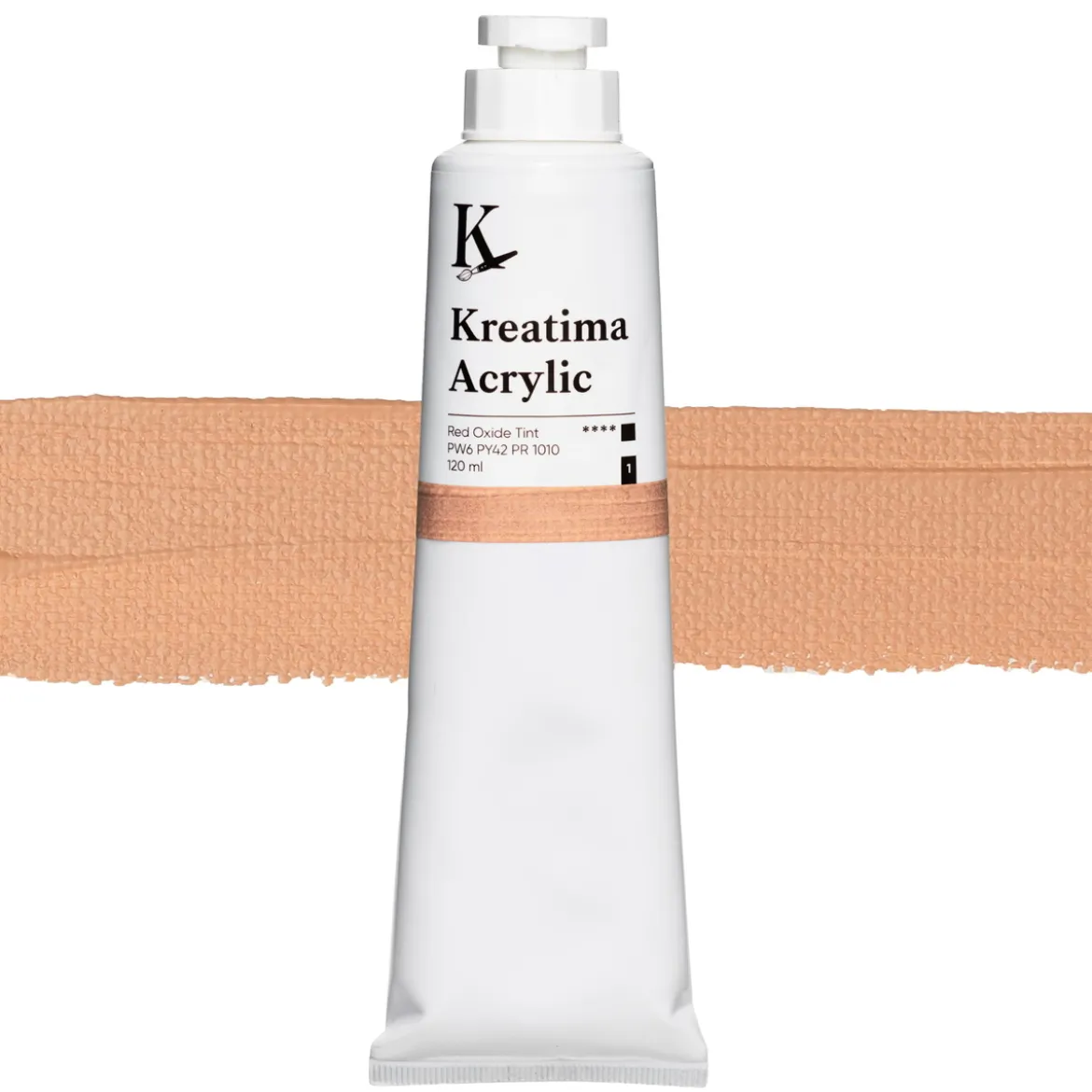 Kreatima Acrylic akrylfärg 120 ml – Red Oxide Tint PW 6 PY 42 PR 1010