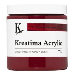 Kreatima Acrylic akrylfärg 250 ml – Crimson PR 15:3 PY 74 PBk 7