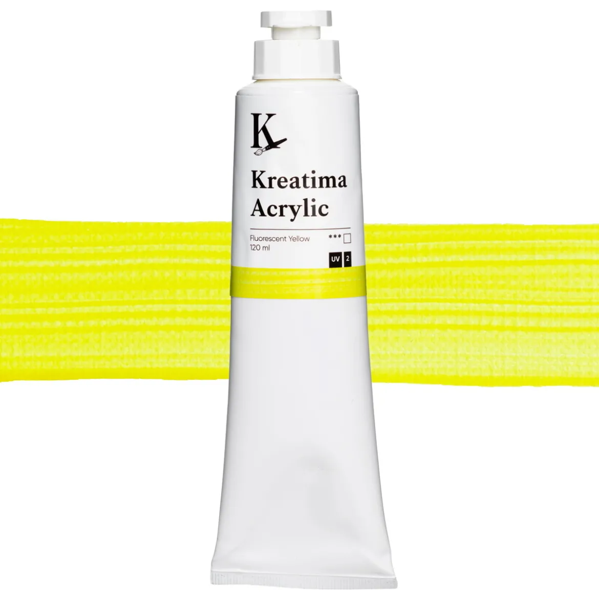 Kreatima Acrylic akrylfärg 120 ml – Fluorescent Yellow