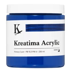 Kreatima Acrylic akrylfärg 250 ml – Primary Cyan PB 15:3 PW 6