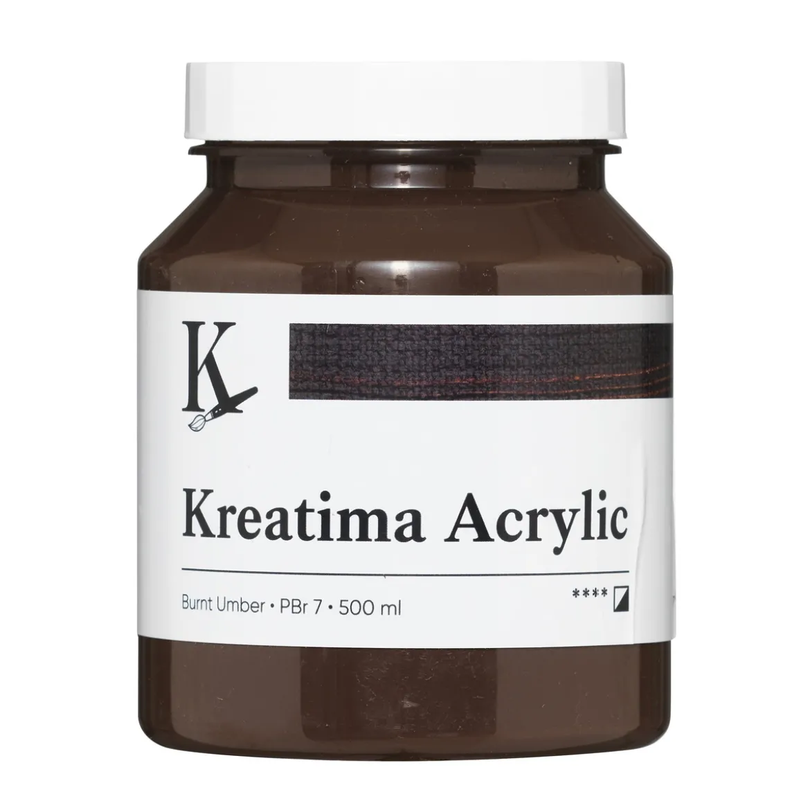 Kreatima Acrylic akrylfärg 500 ml – Burnt Umber PBr 7