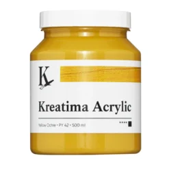 Kreatima Acrylic akrylfärg 500 ml – Yellow Ochre PY 42