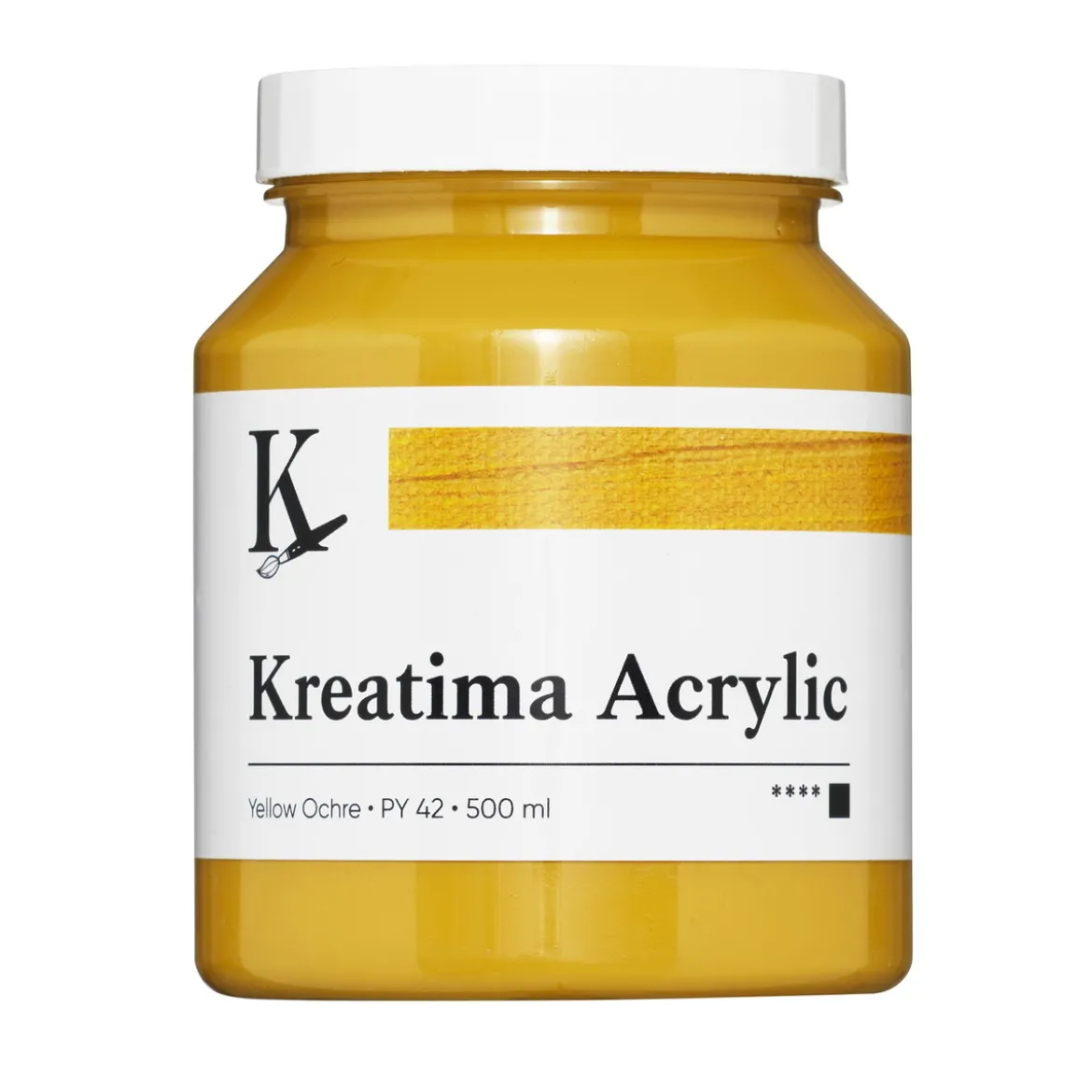 Kreatima Acrylic akrylfärg 500 ml – Yellow Ochre PY 42