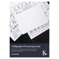 Kreatima Calligraphy & Lettering linjerat kalligrafiblock, A4 (210×297 mm), 20 ark, 100 g/m²