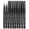Kreatima Fineliners – 10-pack tuschpennor i 10 storlekar 0,1–0,8, 1,0 mm + penselspets