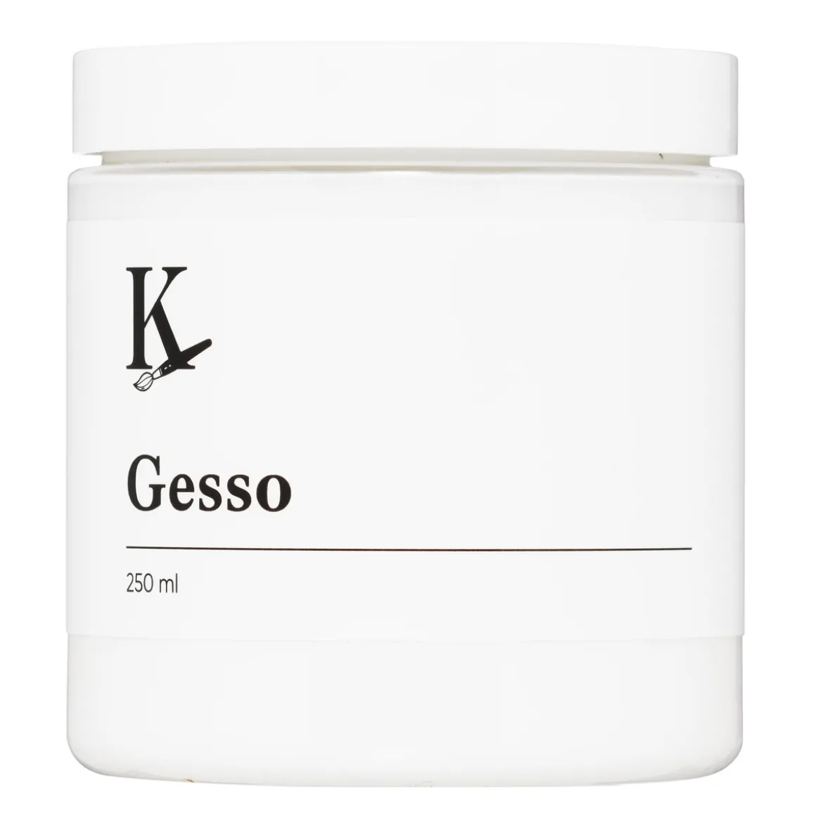 Kreatima Gesso, vit grunderingsfärg för akrylfärg, 250 ml