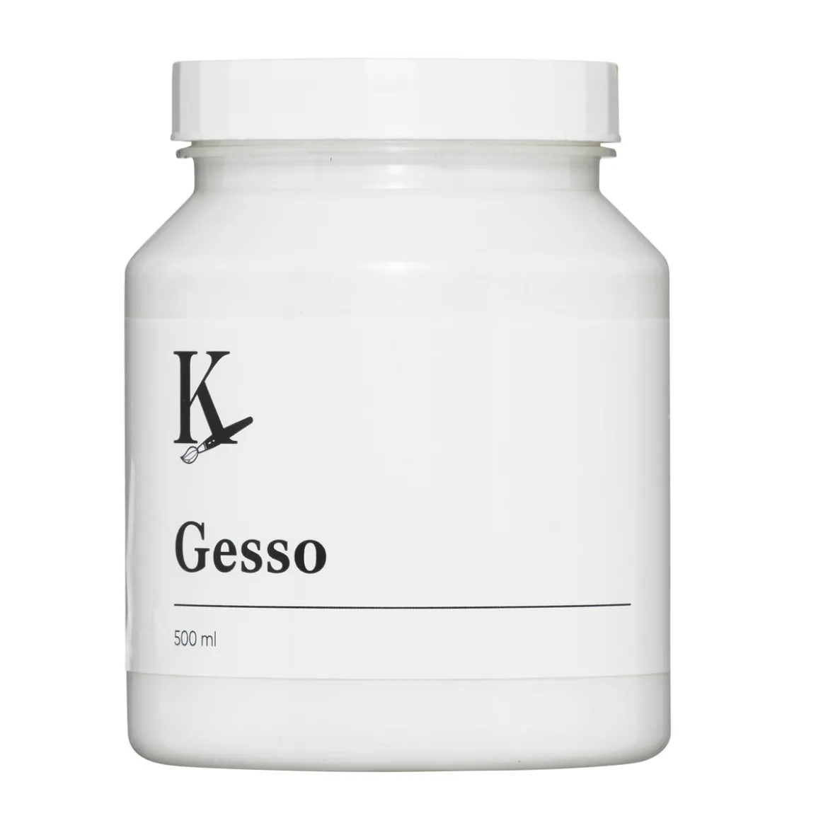 Kreatima Gesso, vit grunderingsfärg för akrylfärg, 500 ml