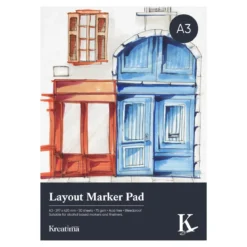 Kreatima Layout Marker Pad A3 (297×420 mm), 50 ark, 75 g/m² – skissa med markers & tuschpennor