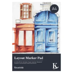 Kreatima Layout Marker Pad A4 (210×297 mm), 50 ark, 75 g/m² – skissa med markers & tuschpennor