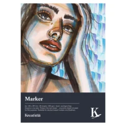 Kreatima Marker ritblock för markers & tuschpennor, A4 (210×297 mm), 20 ark, 250 g/m²